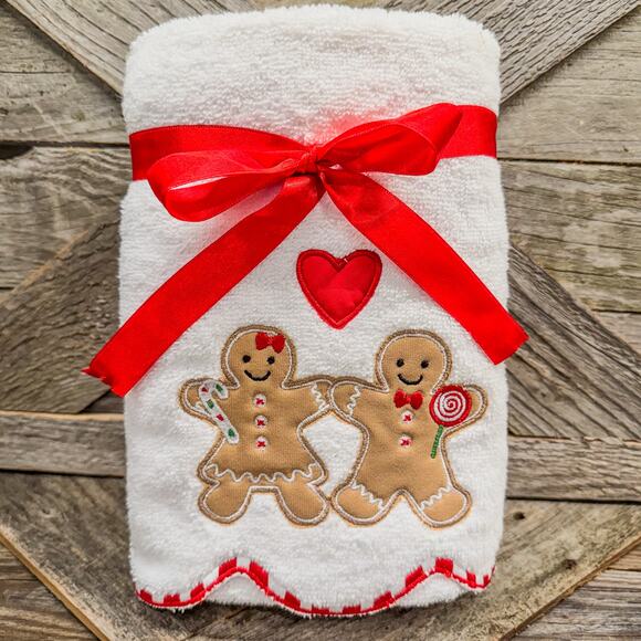Set of 2-Luxurious Cupcakes & Cashmere  Gingerbread Holiday Turkish Hand Towels - Picture 1 of 5